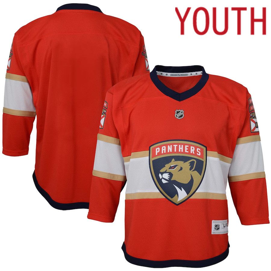 Youth Florida Panthers Red Home Replica Blank NHL Jersey